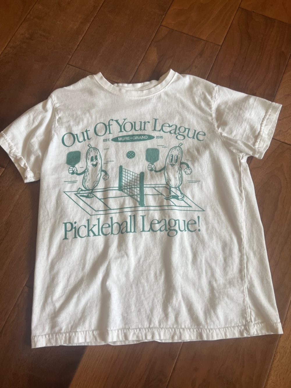 Out Of Your League Pickleball Graphic Tee - White/Green